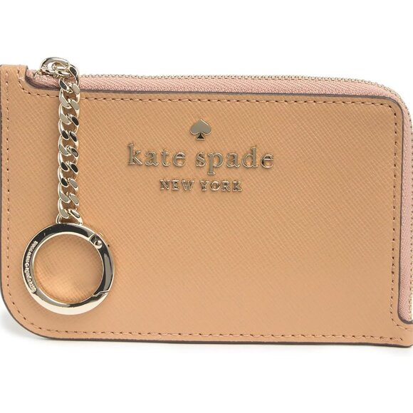 Kate Spade Medium Zip Card Holder – Light Fawn - Picture 1 of 5